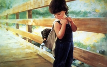 children dogs 1440x900 wallpaper 
